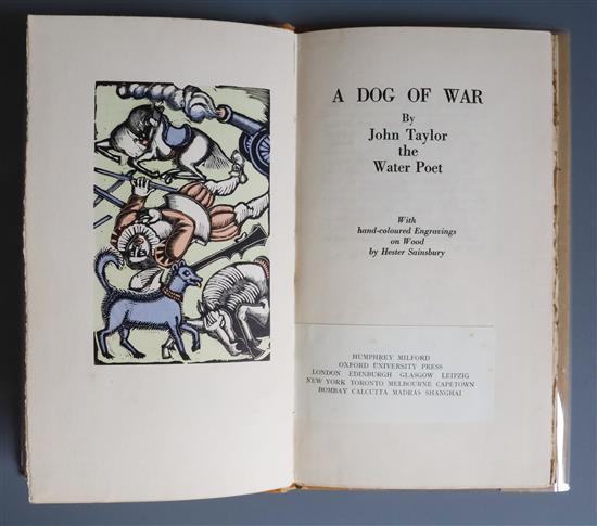 Taylor, John, The Water Poet - A Dog of War, one of 375 copies, with 5 hand-coloured wood engravings by Hester